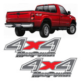 Kit Adesivos Laterais 4x4 Max Power Cinza Ford F 250 Caçamba