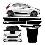 Kit Adesivos Laterais E Capô Ford Ka Trail Poroso Blackout