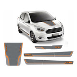 Kit Adesivos Laterais E Traseira Ford Ka Trail 2018 Cinza