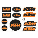 Kit Adesivos Moto Capacete Refletivo Ktm Cor Preto E Laranja