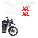 Kit Adesivos Moto Triumph Tiger 800 Xcx Branco Faixas Tanque
