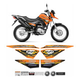 Kit Adesivos Moto Xtz Crosser 150 2014 Cor Xtz Crosser 150 2014 Laranja