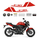 Kit Adesivos Moto Yamaha Xj6 2011 2012 Vermelha Ca 13526 Cor Não Aplica