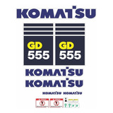 Kit Adesivos Motoniveladora Komatsu Gd555 Etiquetas