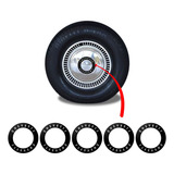 Kit Adesivos Preto Calota Modelo Chevette Tubarão 5 Unidades