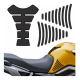 Kit Adesivos Protetor Tanque Lateral Tankpad 3d preto