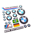 Kit Adesivos Resinados Bmw Logo 4 Cm Emblema Moto Carro 3d