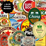 Kit Adesivos Rótulos De Cerveja Mundiais Beer 80 Unidades