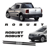 Kit Adesivos Saveiro Robust 17 19 Preto Soleira Protetora