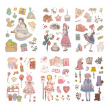Kit Adesivos Scrapbook Girl Vintage Artesanato 48 Peças