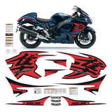 Kit Adesivos Suzuki Hayabusa Gsx 1300r 2012 Preto E Vermelho