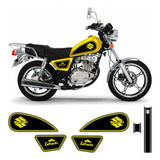Kit Adesivos Suzuki Intruder Tanque Lateral 125 Amarelo