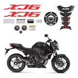 Kit Adesivos Tankpad Bocal Para Yamaha Xj6 2011 2012 Cor Preto vermelho