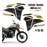 Kit Adesivos Yamaha Lander Xtz 250 2023 2024 Dourado   Logo