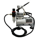 Kit Aerógrafo Compressor Bivolt Profissional Aerógrafo Bico 0 3mm Para Aeromodelismo Airbrush Barbeiro Wwsoldas