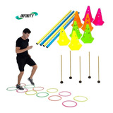 Kit Agilidade 5 Estacas 6 Barreiras 6 Argolas Funcional