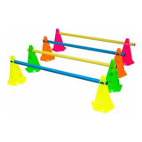 Kit Agilidade Cones Furados Com 8 Cones E 4 Barreiras
