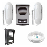 Kit Agl Interfone Porteiro Coletivo 2 Pontos Protetor 50 Metros Cabo