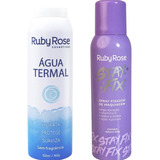 Kit Agua Termal E Spray Fixador De Maquiagem Ruby Rose 150ml