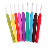 Kit Agulha Crochê Soft Cabo Emborrachado 9 Unidades