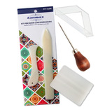 Kit Agulhão Vincador Dobradeira Espátula Fio Cabelo Acrílico