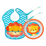 Kit Aimentação Buba Com 1 Pratinho Bebê 1 Babador 2 Colheres