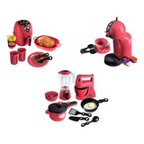 Kit Air Fryer  litlle Cozinha  cafeteira Chef Kids Brinquedo