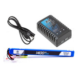 Kit Airsoft Carregador Bateria Lipo 1400mah 3s 11 1v 25c Ak