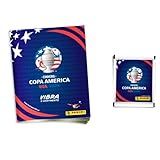 Kit Álbum Brochura Papel Cartão Copa América USA 2024 10 Envelopes Lacrados 50 Figurinhas 