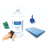 Kit Álcool Isopropilico 99 8 1 Lt Limpeza Com Bico E Pano
