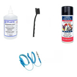 Kit Alcool Isopropilico Escova Limpa Contato Pulseira