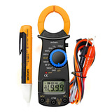 Kit Alicate Amperímetro Detector De Tensão Fase Caneta Teste