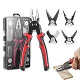 Kit Alicate Combinado 5 Em 1 Ferramenta De Alicate Multifuncional Portátil Para Serviço Pesado Alicate Intercambiável Eficiente Robusto Pega Confortável Para Instaladores Reparadores Fio De Dous