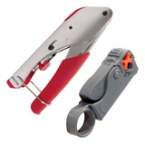 Kit Alicate Compressão Rg6 Rg59 Alicate Decapador Cabos