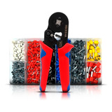 Kit Alicate Crimpar Box Com 1200 Terminal Ilhós 0 25 A 10mm