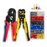 Kit Alicate Crimpar Descascador 1200 Terminais Ilhós Tubular