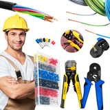 Kit Alicate Crimpar Descascador 1200 Terminais Ilhós Tubular
