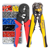Kit Alicate Crimpar Descascador 1200 Terminais Ilhós Tubular
