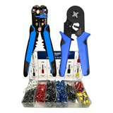 Kit Alicate Crimpar Terminal Decapador De Fio 1200 Terminais