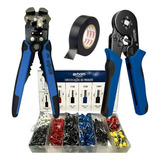 Kit Alicate Crimpar Terminal Decapador De Fio 1200 Terminais