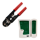 Kit Alicate De Crimpar Rj45 Teste Cabo Rede Profissional