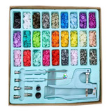 Kit Alicate De Pressão 4 Em 1 Botão De Plástico Metal Ilhós