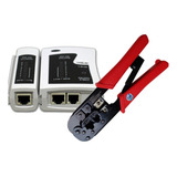 Kit Alicate Grimpar Rj11 Rj45 C  Catraca   Testador Cabos Mf