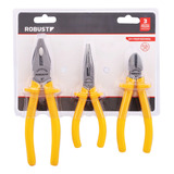 Kit Alicates Universal Corte E Bico Gedore Robust 3 Peças