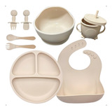 Kit Alimentação Bebê Prato Infantil Ventosa 8 Peças Silicone
