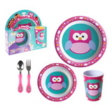 Kit Alimentação Infantil Prato Talher Copo Bebe Melamina
