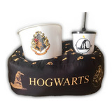 Kit Almofada Balde Pipoca 1 Copo Individual Hogwarts Harry