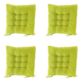 Kit Almofada Futon Assento De Cadeira Oxford 4 Unidades Cor Color 12 Verde Limão