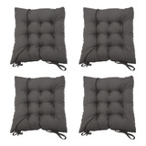 Kit Almofada Futon Assento De Cadeira Oxford 4 Unidades Cor Color 17 Cinza Forte