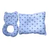 Kit Almofada P/ Bebe Conforto Travesseiro Grande Coroa Azul